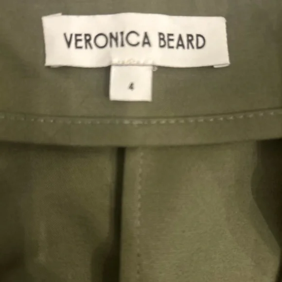 Veronica Beard Dallas Zip-Front Cargo Midi Skirt – Stone/Army Green, Size 4 - Picture 5 of 5